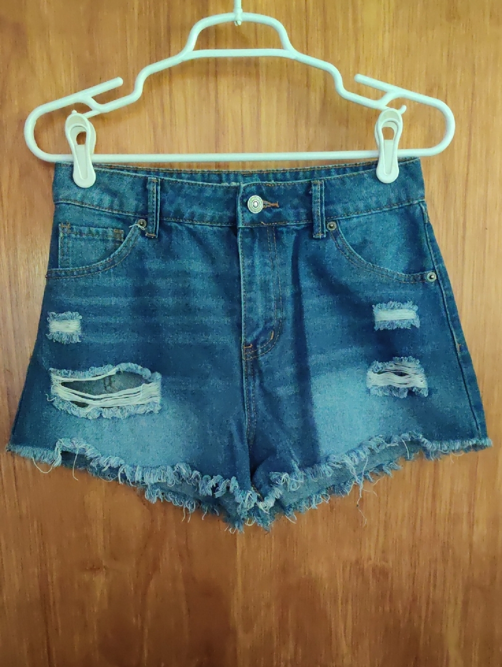Distressed Denim Jean Shorts